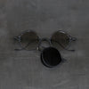 Rigards x The Viridi-Anne collaboration detachable sunglasses RG1022TVA collection RG-RG1022TVA-GHKQHJBHJB antique black frame + antique black frame light gray gradient lens + gray gradient lens